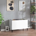 vidaXL Dulap pt discuri, alb extralucios 74,5x38x48 cm lemn prelucrat