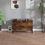 vidaXL Dulap pentru discuri stejar afumat 74,5x38x48 cm lemn prelucrat