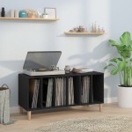 vidaXL Comodă discuri, negru, 100x38x48 cm, lemn prelucrat vidaXL Comodă discuri, negru, 100x38x48 cm, lemn prelucrat