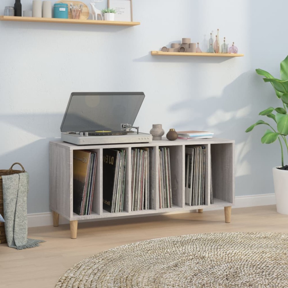 vidaXL Dulap pentru discuri gri sonoma, 100x38x48 cm, lemn prelucrat