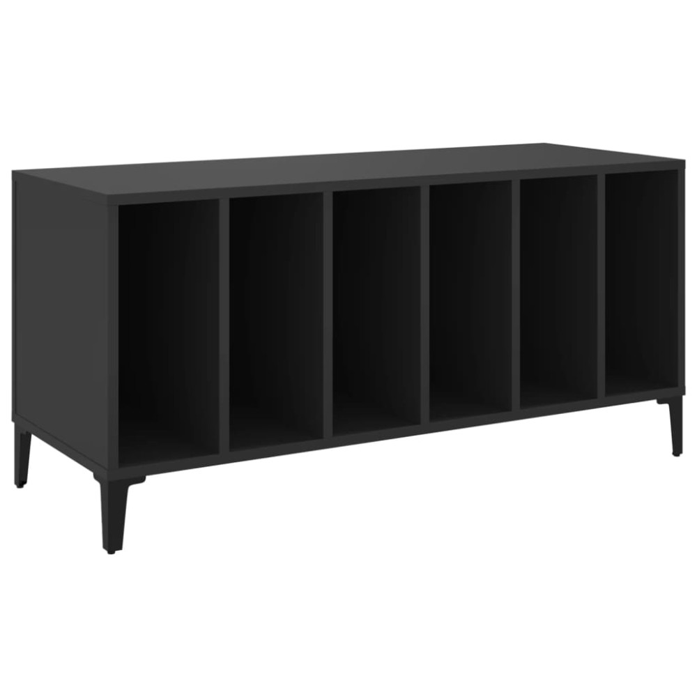 vidaXL Comodă discuri, negru, 100x38x48 cm, lemn prelucrat