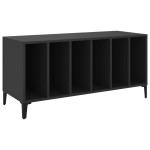 vidaXL Comodă discuri, negru, 100x38x48 cm, lemn prelucrat vidaXL Comodă discuri, negru, 100x38x48 cm, lemn prelucrat