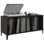 vidaXL Comodă discuri, negru, 100x38x48 cm, lemn prelucrat vidaXL Comodă discuri, negru, 100x38x48 cm, lemn prelucrat