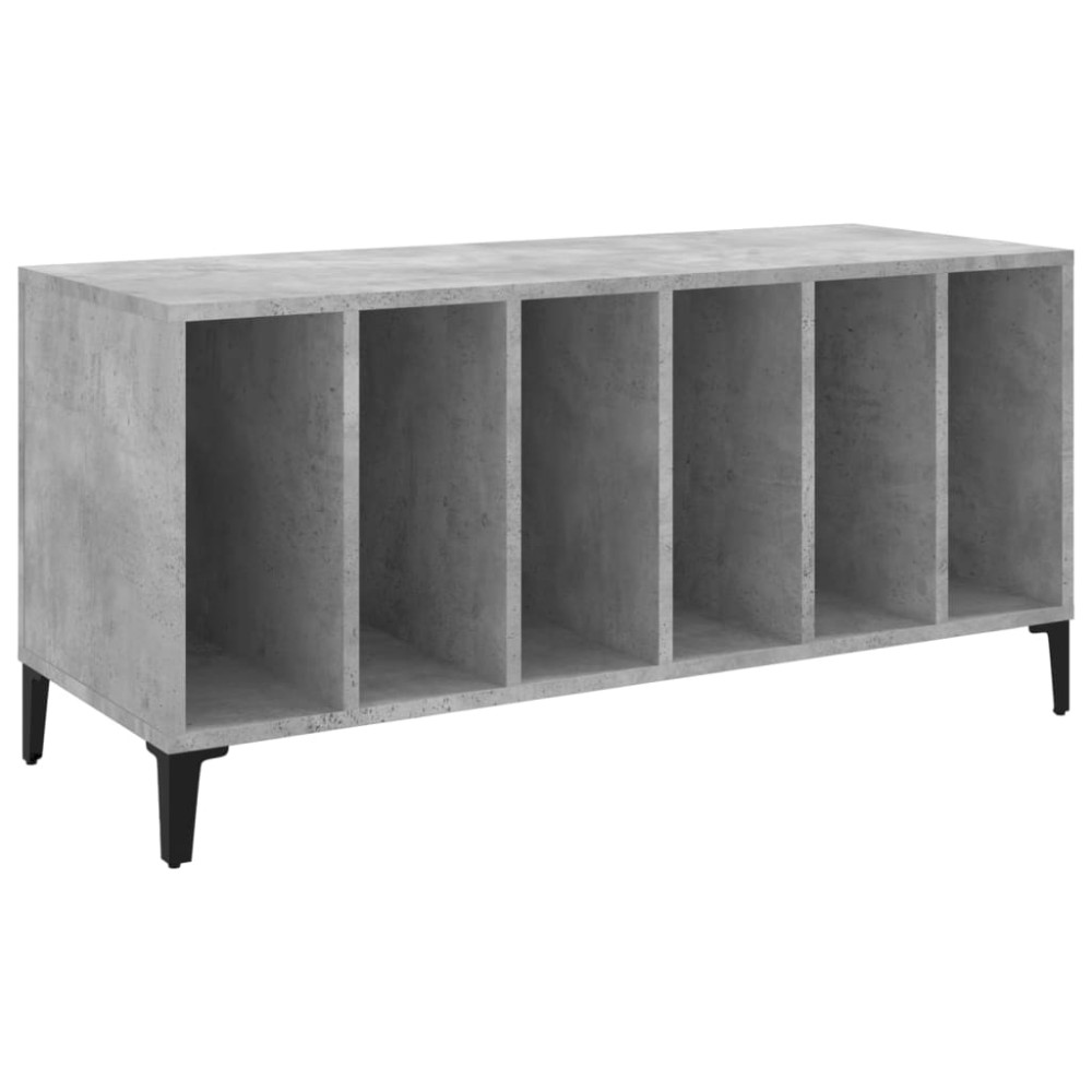 vidaXL Dulap pentru discuri gri beton, 100x38x48 cm, lemn prelucrat