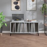 vidaXL Dulap pentru discuri gri beton, 100x38x48 cm, lemn prelucrat vidaXL Dulap pentru discuri gri beton, 100x38x48 cm, lemn prelucrat