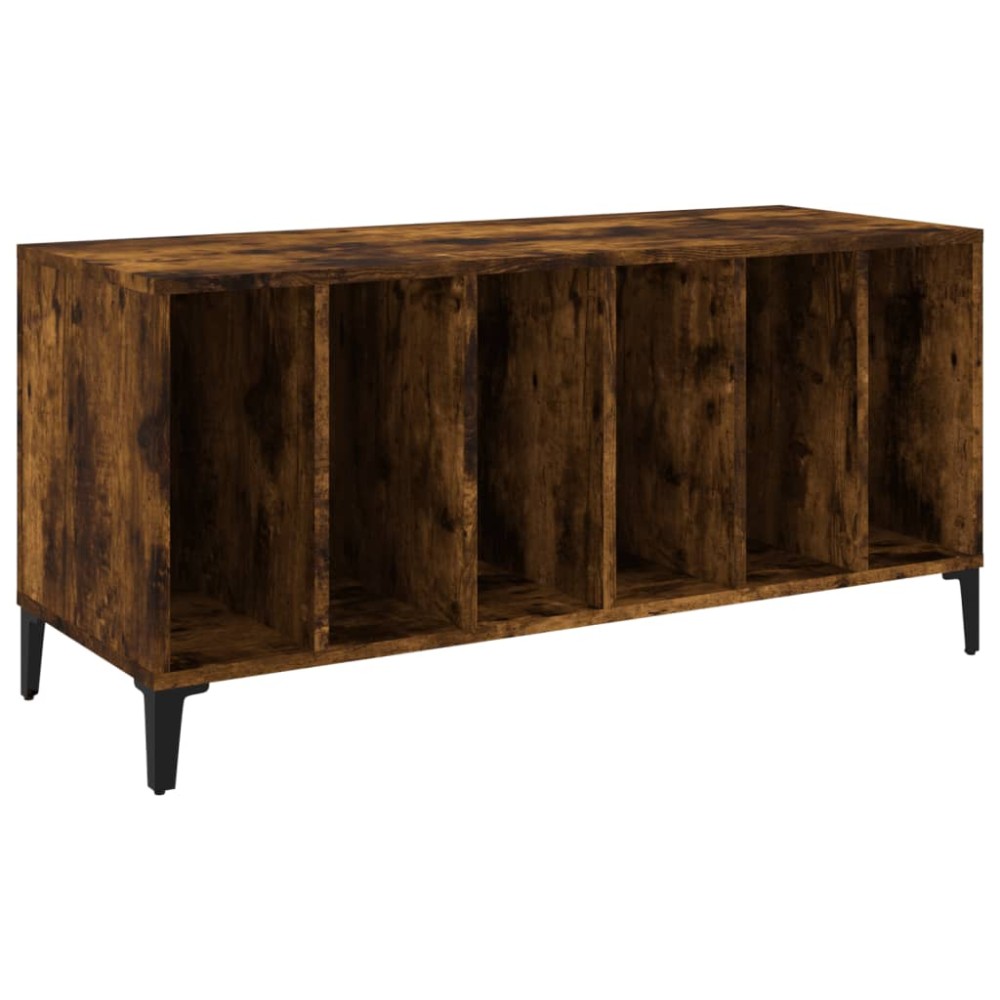vidaXL Dulap pentru discuri stejar afumat 100x38x48 cm, lemn prelucrat