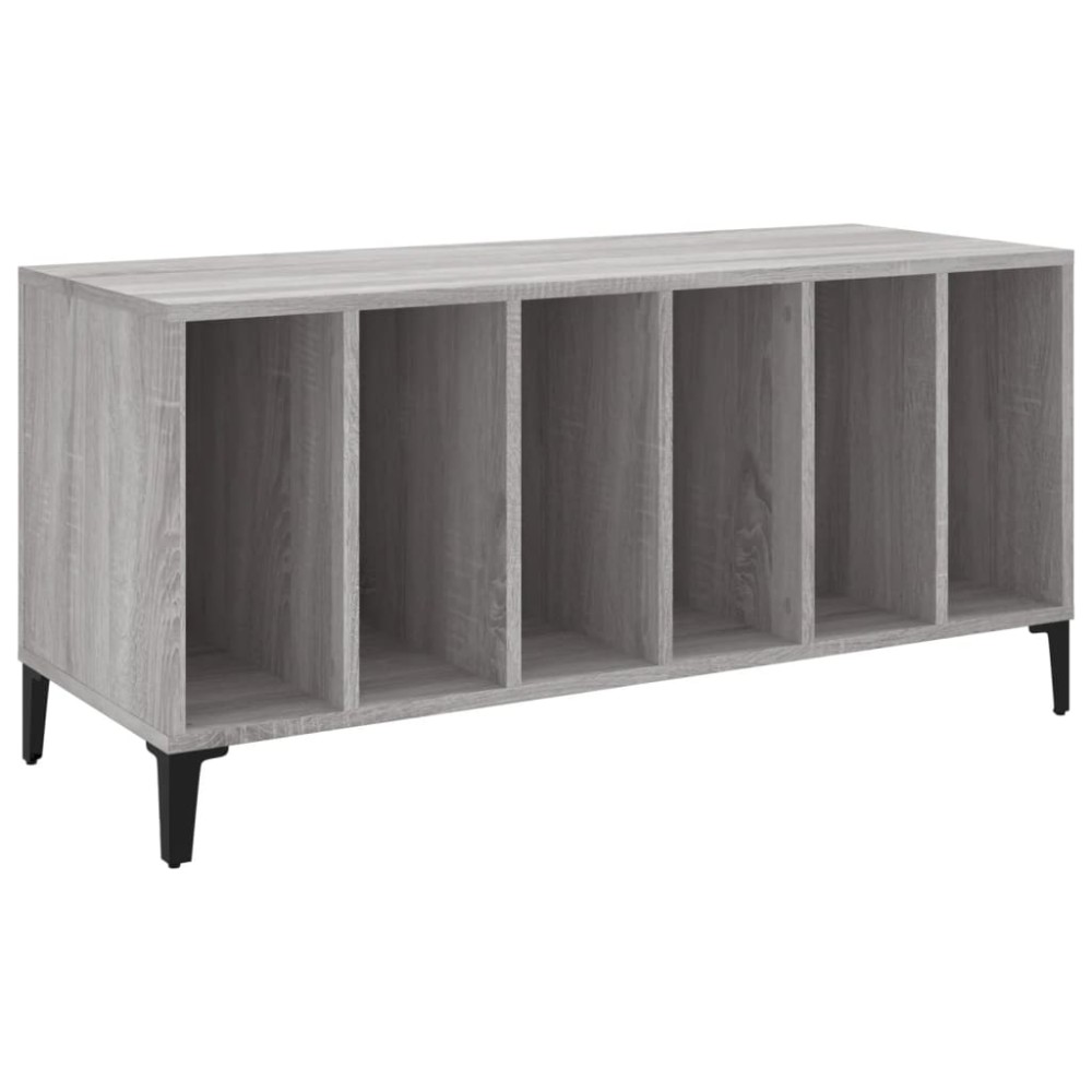vidaXL Dulap pentru discuri gri sonoma, 100x38x48 cm, lemn prelucrat