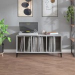 vidaXL Dulap pentru discuri gri sonoma, 100x38x48 cm, lemn prelucrat vidaXL Dulap pentru discuri gri sonoma, 100x38x48 cm, lemn prelucrat