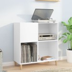 vidaXL Dulap pentru discuri, alb, 84,5x38x89 cm, lemn compozit vidaXL Dulap pentru discuri, alb, 84,5x38x89 cm, lemn compozit