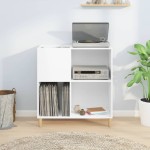 vidaXL Dulap pentru discuri, alb, 84,5x38x89 cm, lemn compozit vidaXL Dulap pentru discuri, alb, 84,5x38x89 cm, lemn compozit
