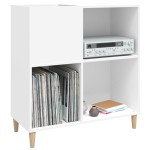 vidaXL Dulap pentru discuri, alb, 84,5x38x89 cm, lemn compozit vidaXL Dulap pentru discuri, alb, 84,5x38x89 cm, lemn compozit