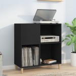 vidaXL Dulap pentru discuri negru 84,5x38x89 cm lemn compozit vidaXL Dulap pentru discuri negru 84,5x38x89 cm lemn compozit