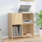 vidaXL Dulap pentru discuri stejar sonoma 84,5x38x89 cm lemn compozit vidaXL Dulap pentru discuri stejar sonoma 84,5x38x89 cm lemn compozit