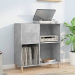 vidaXL Dulap pentru discuri gri beton 84,5x38x89 cm lemn compozit vidaXL Dulap pentru discuri gri beton 84,5x38x89 cm lemn compozit