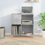 vidaXL Dulap pentru discuri gri beton 84,5x38x89 cm lemn compozit vidaXL Dulap pentru discuri gri beton 84,5x38x89 cm lemn compozit