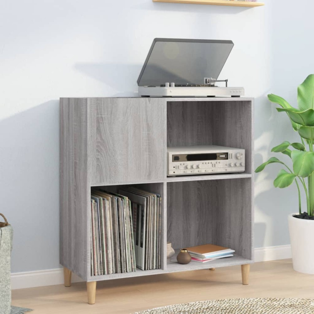 vidaXL Dulap pentru discuri gri sonoma 84,5x38x89 cm lemn compozit