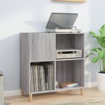 vidaXL Dulap pentru discuri gri sonoma 84,5x38x89 cm lemn compozit vidaXL Dulap pentru discuri gri sonoma 84,5x38x89 cm lemn compozit
