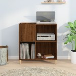 vidaXL Dulap pentru discuri stejar maro 84,5x38x89 cm lemn compozit vidaXL Dulap pentru discuri stejar maro 84,5x38x89 cm lemn compozit