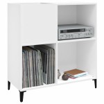 vidaXL Comodă de discuri, alb, 84,5x38x89 cm, lemn compozit vidaXL Comodă de discuri, alb, 84,5x38x89 cm, lemn compozit