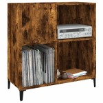 vidaXL Dulap pentru discuri stejar fumuriu 84,5x38x89 cm lemn compozit vidaXL Dulap pentru discuri stejar fumuriu 84,5x38x89 cm lemn compozit