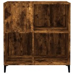 vidaXL Dulap pentru discuri stejar fumuriu 84,5x38x89 cm lemn compozit vidaXL Dulap pentru discuri stejar fumuriu 84,5x38x89 cm lemn compozit