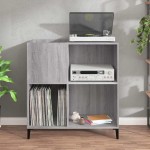 vidaXL Dulap pentru discuri gri sonoma 84,5x38x89 cm lemn compozit vidaXL Dulap pentru discuri gri sonoma 84,5x38x89 cm lemn compozit