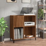 vidaXL Dulap pentru discuri stejar maro 84,5x38x89 cm lemn compozit vidaXL Dulap pentru discuri stejar maro 84,5x38x89 cm lemn compozit