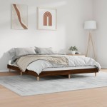 vidaXL Cadru de pat fără saltea Stejar maro 200x200 cm Lemn prelucrat vidaXL Cadru de pat fără saltea Stejar maro 200x200 cm Lemn prelucrat