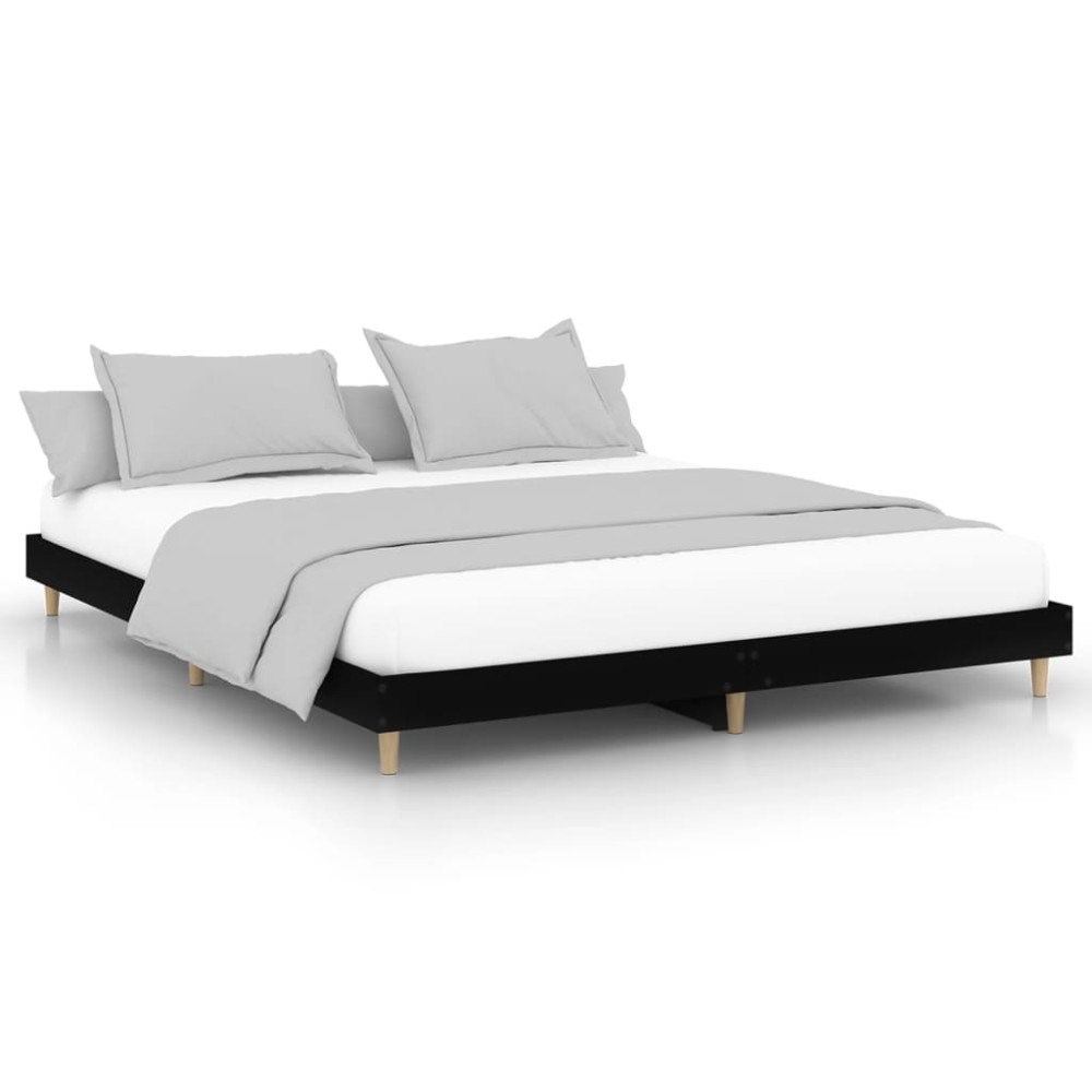 vidaXL Cadru de pat fără saltea Negru 180x200cm Lemn prelucrat