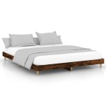 vidaXL Cadru de pat fără saltea Stejar afumat 160x200cm Lemn prelucrat