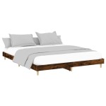 vidaXL Cadru de pat fără saltea Stejar afumat 160x200cm Lemn prelucrat