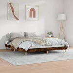 vidaXL Cadru de pat fără saltea Stejar afumat 160x200cm Lemn prelucrat
