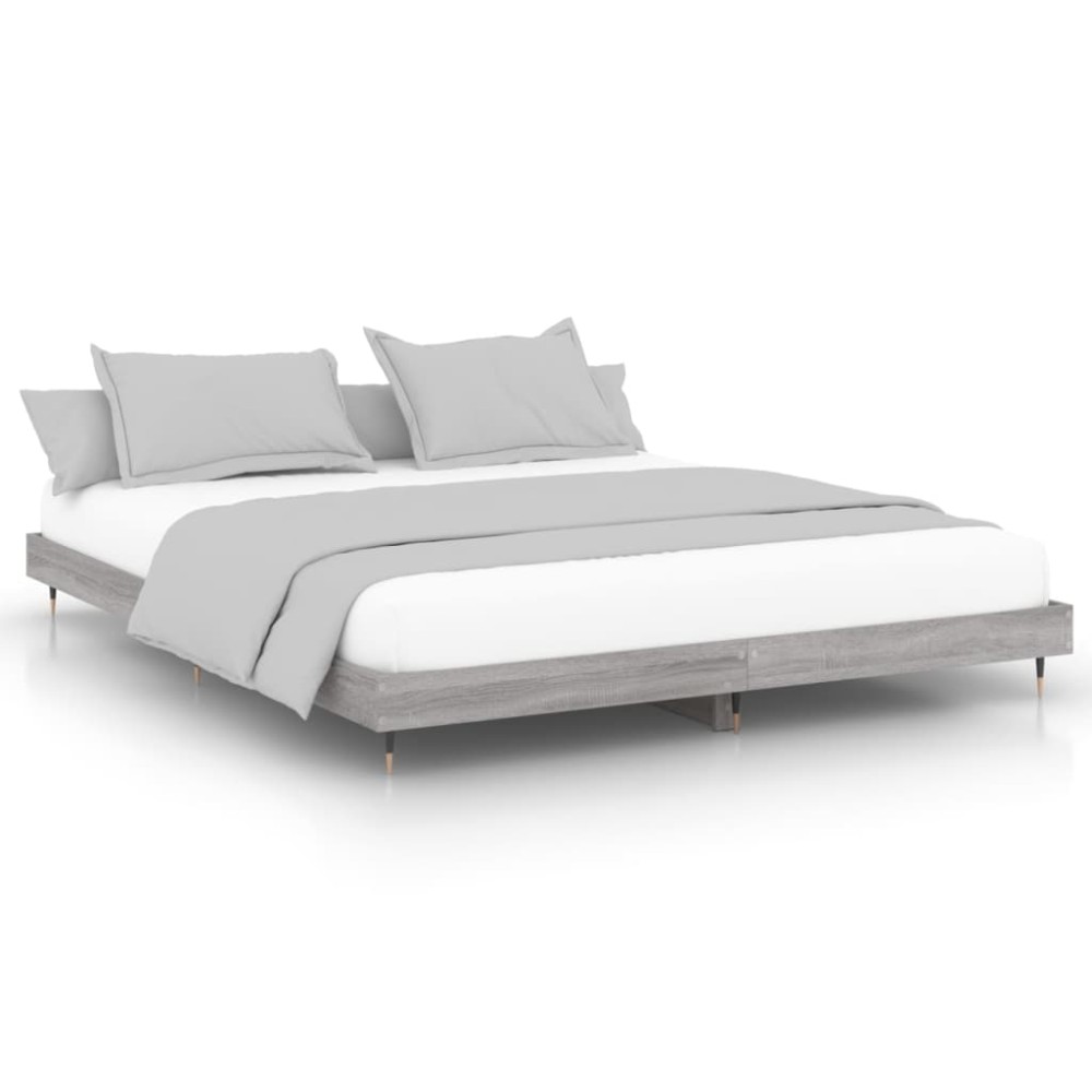 vidaXL Cadru de pat fără saltea Gri Sonoma 160x200cm lemn prelucrat