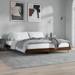 vidaXL Cadru de pat fără saltea Stejar maro 200x200 cm Lemn prelucrat vidaXL Cadru de pat fără saltea Stejar maro 200x200 cm Lemn prelucrat