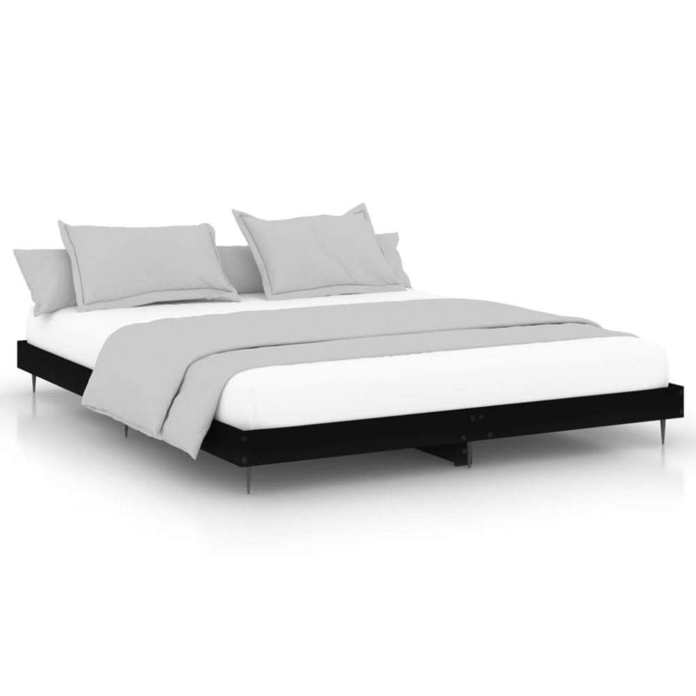 vidaXL Cadru de pat fără saltea Negru 180x200cm Lemn prelucrat