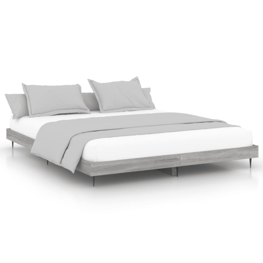 vidaXL Cadru de pat fără saltea Gri Sonoma 160x200cm lemn prelucrat