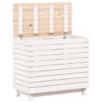 vidaXL Coș de rufe, alb, 88,5x44x76 cm, lemn masiv de pin vidaXL Coș de rufe, alb, 88,5x44x76 cm, lemn masiv de pin