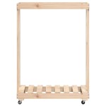 vidaXL Suport de bușteni cu roți, 76,5x40x108 cm lemn masiv pin