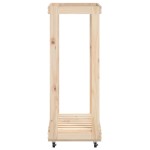 vidaXL Suport de bușteni cu roți, 76,5x40x108 cm lemn masiv pin