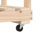 vidaXL Suport de bușteni cu roți, 76,5x40x108 cm lemn masiv pin