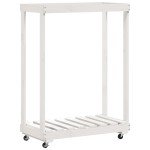 vidaXL Suport de bușteni cu roți, alb, 76,5x40x108 cm, lemn masiv pin vidaXL Suport de bușteni cu roți, alb, 76,5x40x108 cm, lemn masiv pin