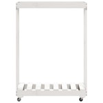 vidaXL Suport de bușteni cu roți, alb, 76,5x40x108 cm, lemn masiv pin vidaXL Suport de bușteni cu roți, alb, 76,5x40x108 cm, lemn masiv pin