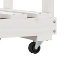 vidaXL Suport de bușteni cu roți, alb, 76,5x40x108 cm, lemn masiv pin vidaXL Suport de bușteni cu roți, alb, 76,5x40x108 cm, lemn masiv pin