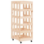 vidaXL Suport de bușteni cu roți, 40x49x110 cm, lemn masiv pin