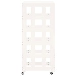 vidaXL Suport de bușteni cu roți, alb, 40x49x110 cm, lemn masiv pin