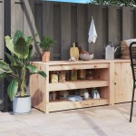 vidaXL Dulap bucătărie de exterior, 106x55x64 cm, lemn masiv pin vidaXL Dulap bucătărie de exterior, 106x55x64 cm, lemn masiv pin