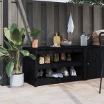 vidaXL Dulap bucătărie de exterior negru, 106x55x64 cm, lemn masiv pin vidaXL Dulap bucătărie de exterior negru, 106x55x64 cm, lemn masiv pin