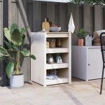 vidaXL Dulap bucătărie de exterior, alb, 55x55x92 cm, lemn masiv pin vidaXL Dulap bucătărie de exterior, alb, 55x55x92 cm, lemn masiv pin