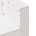 vidaXL Canapea de grădină 2 locuri, alb 134x60x62 cm, lemn masiv pin