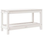 vidaXL Bancă de grădină, alb, 82,5x35x45 cm, lemn masiv de pin
